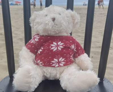 Ato com urso de pelúcia em Copacabana homenageia memória de criança morta em Madureira