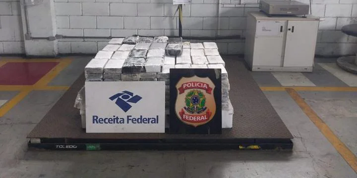 Cachorro encontra 236 kg de cocaína em carga de bobinas de papel no Porto de Santos