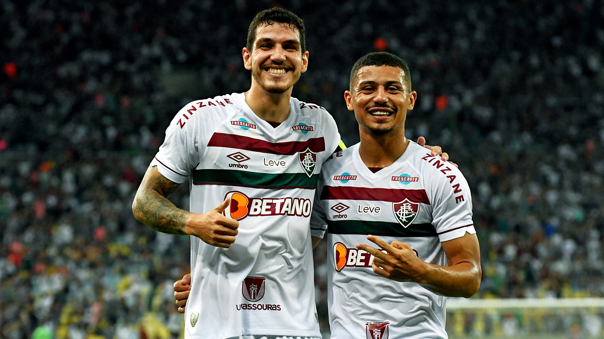 Rio de Janeiro, RJ - Brasil - 12/04/2023 - Maracan&atilde; - Nino comemorando gol  Copa do Brasil. Terceira Rodada. 1&ordm; Jogo. Fluminense x Paysandu.   - MAILSON SANTANA/FLUMINENSE FC