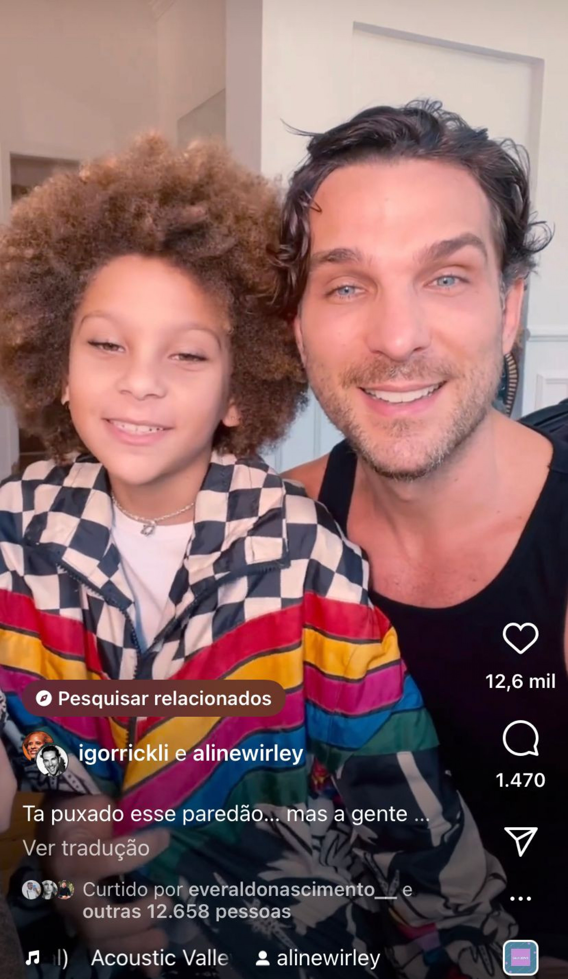 Antônio e Igor Rickli publicaram vídeo pedindo apoio da torcida de Aline Wirley - Reprodução/Instagram