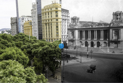 No centenário do Palácio Pedro Ernesto, Câmara sobrepõe fotos antigas e atuais