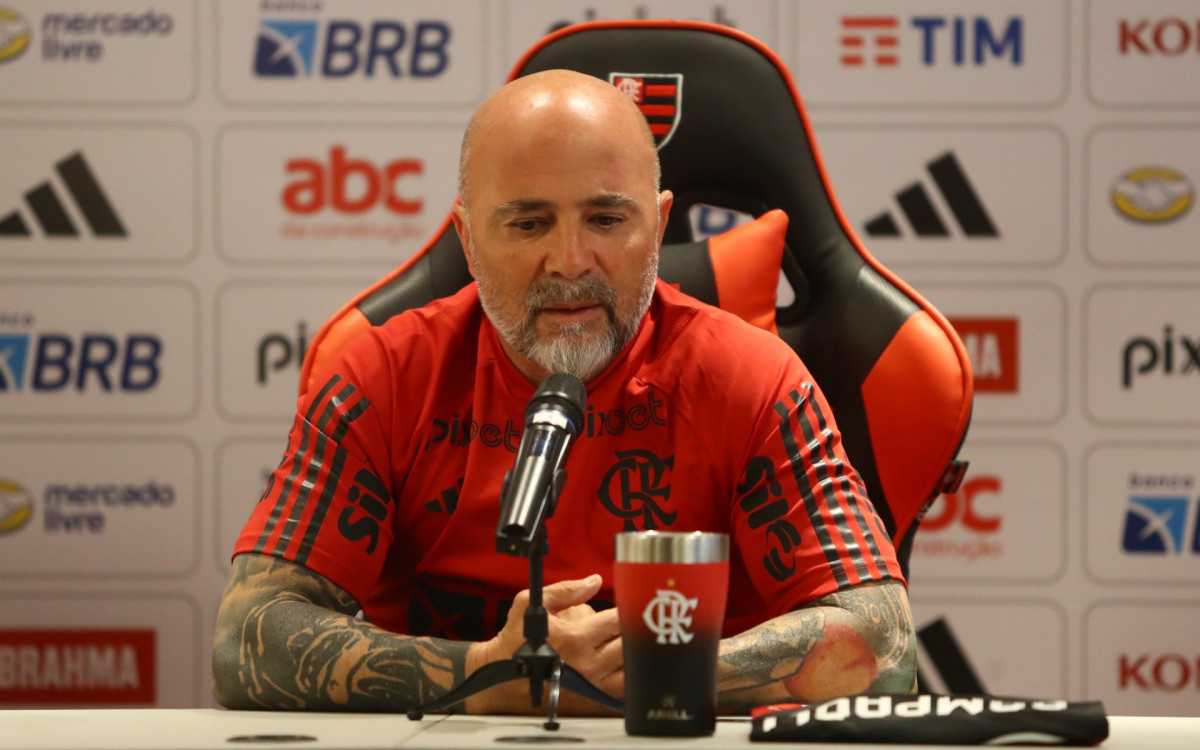 Jorge Sampaoli foi apresentado no Flamengo - Gilvan de Souza /CRF