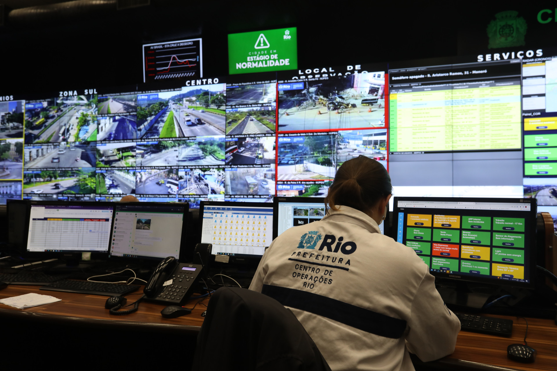 Sala de Situa&ccedil;&atilde;o do Centro de Opera&ccedil;&otilde;es Rio - Pedro Ivo/ Ag&ecirc;ncia O Dia 