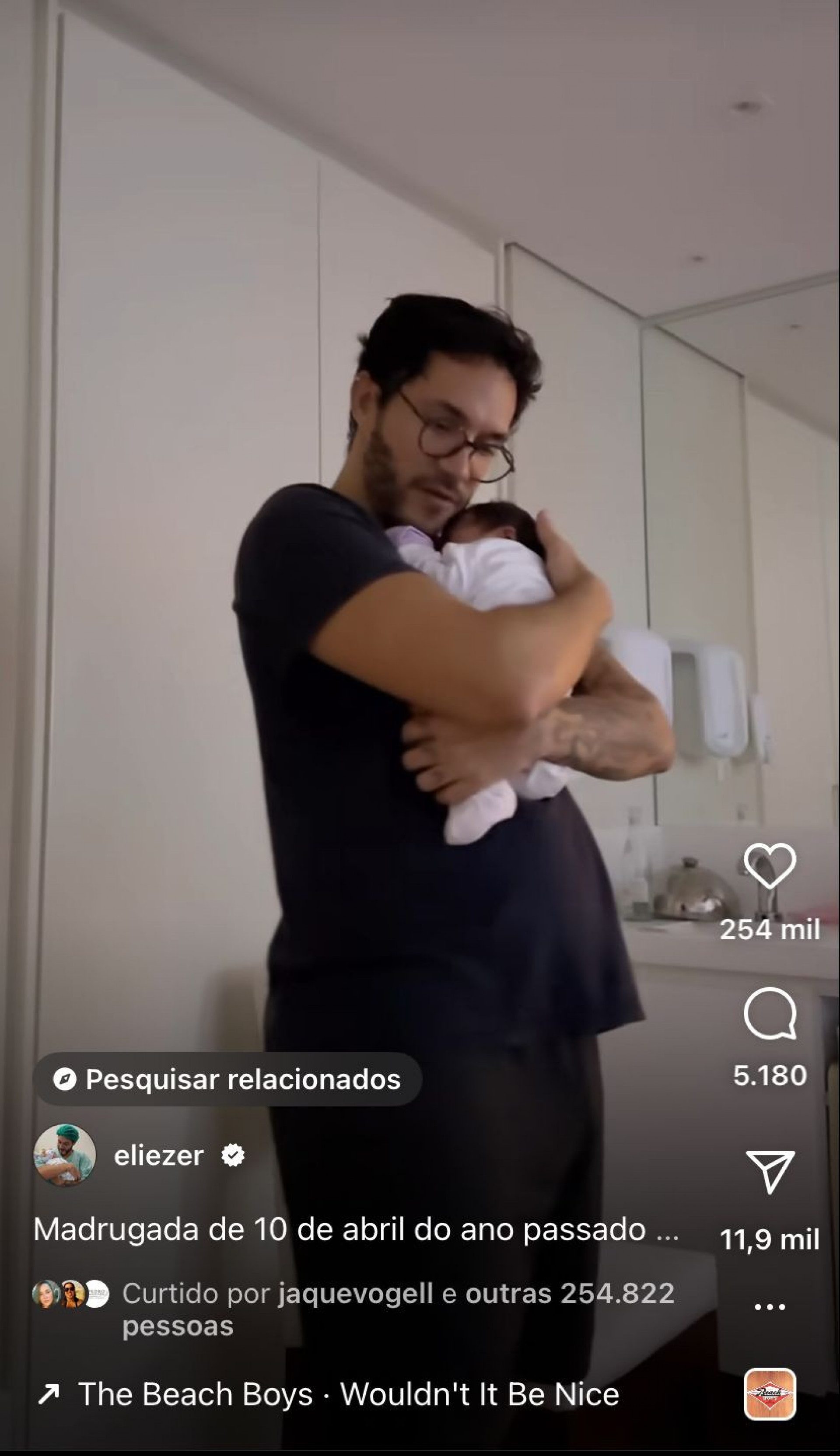 Ex-BBB Eliezer usou as redes sociais para falar sobre a paternidade - Reprodução/Instagram
