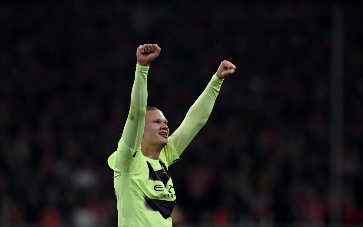 Haaland marcou o gol do Manchester City no empate com o Bayern