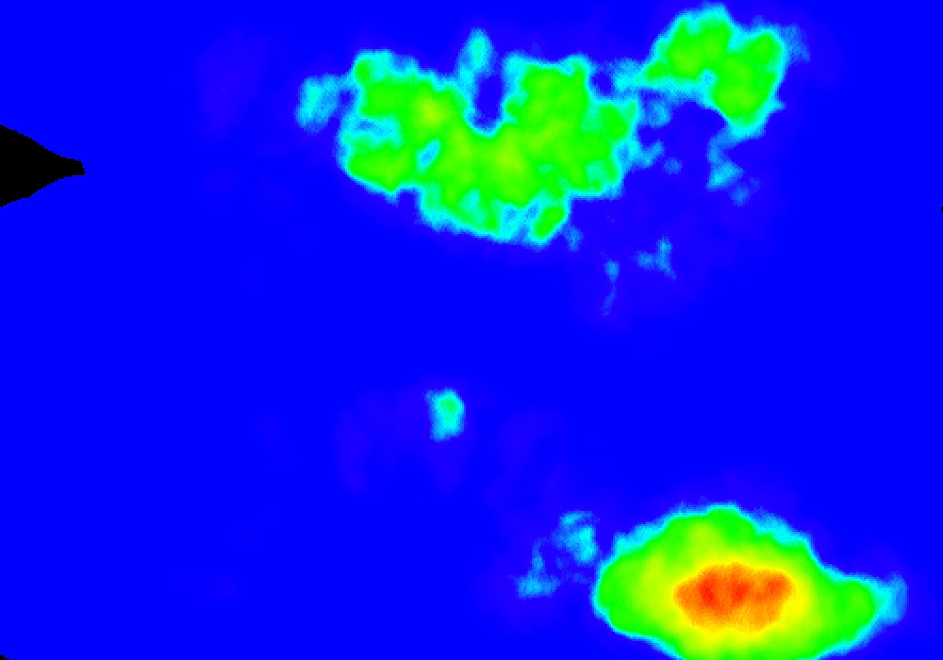 Mapa de calor do ataque do Fluminense no primeiro tempo da vit&oacute;ria por 1a 0 sobre The Strongest - Reprodu&ccedil;&atilde;o / Footstats