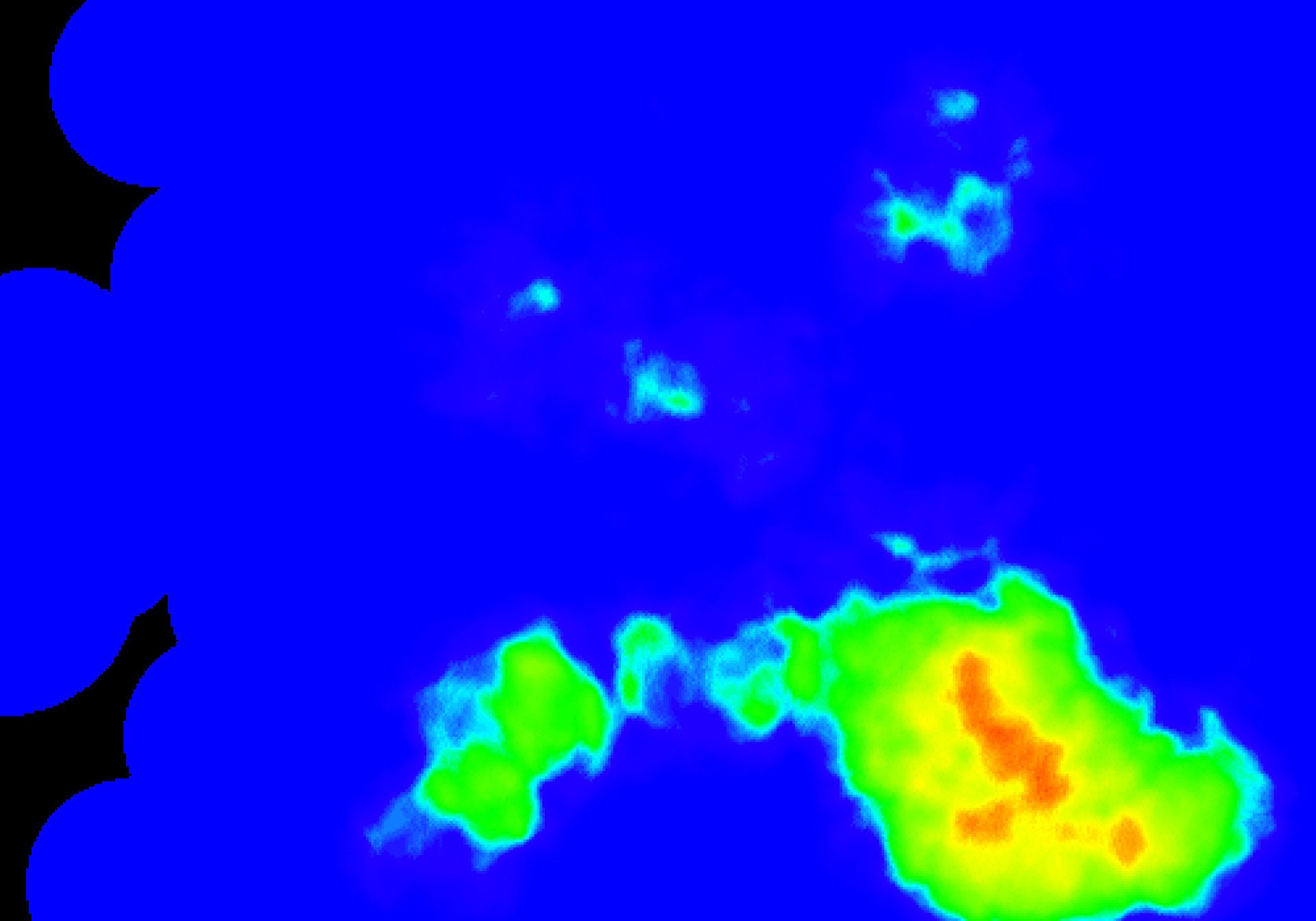 Mapa de calor do ataque do Fluminense no segundo tempo da vitória por 1a 0 sobre The Strongest - Reprodução / Footstats