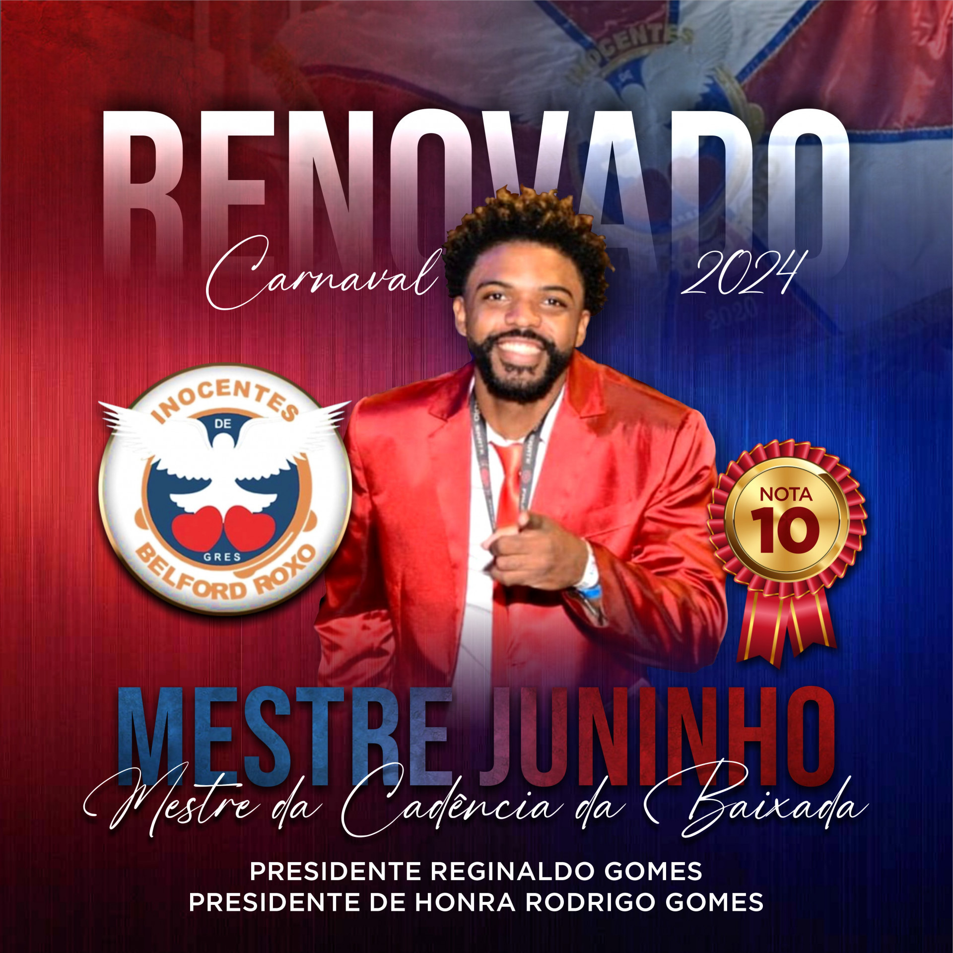 A renova&ccedil;&atilde;o de Mestre Juninho foi anunciada nesta quarta-feira - Divulga&ccedil;&atilde;o / S&eacute;rgio Riella 