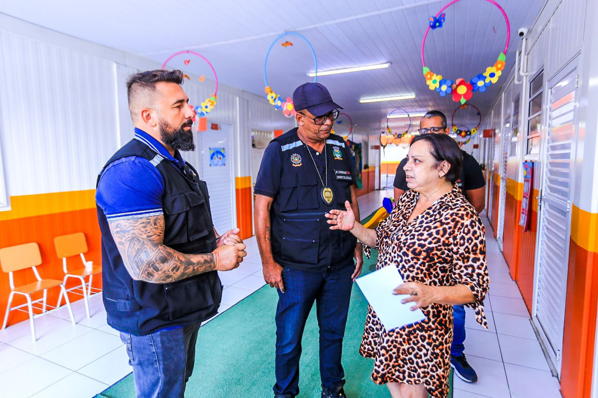A Escola Municipal Jose Mariano dos Passos recebeu a visita de representantes da Secretaria Municipal de Seguran&ccedil;a Publica - Rafael Barreto / PMBR
