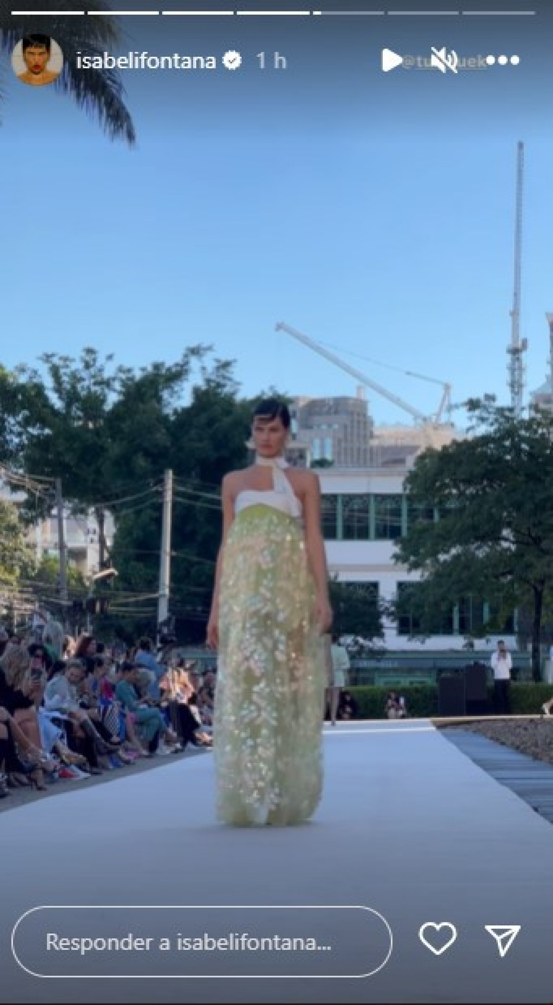 Isabeli Fontana desfila na passarela - Reprodução/Instagram