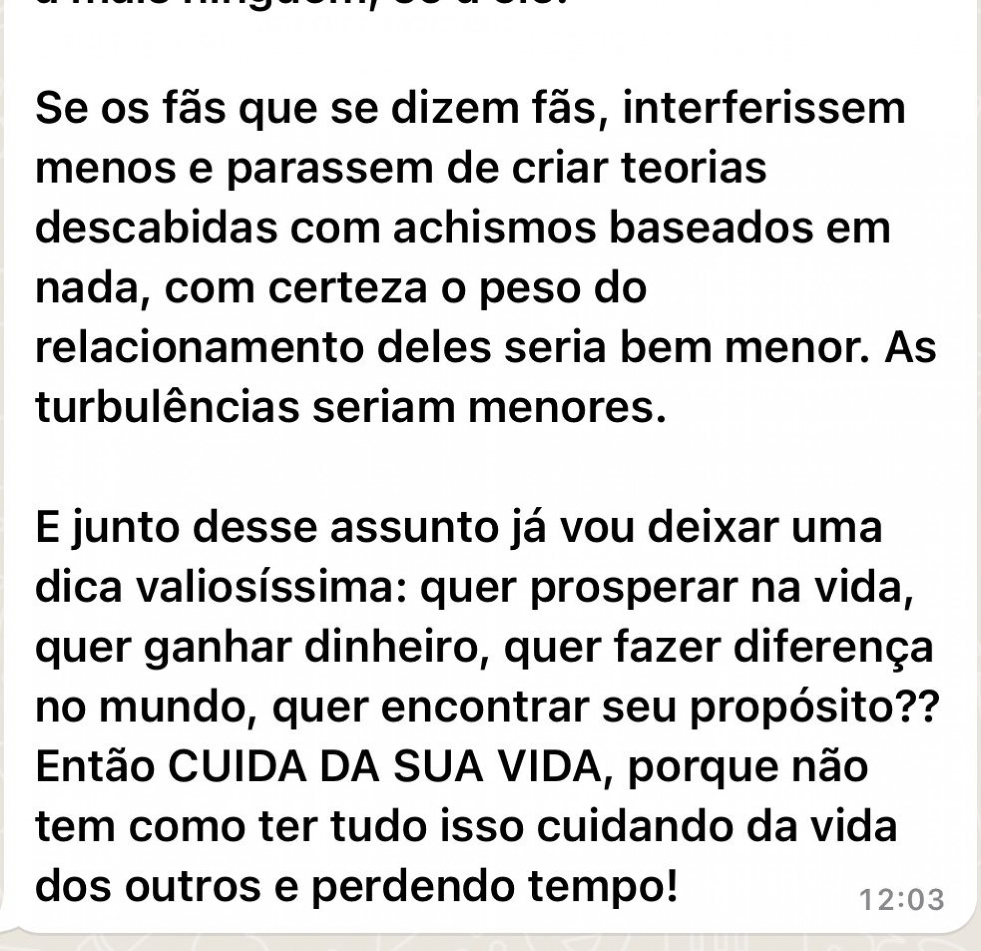 Comunicado de Mikelly no grupo de Watsapp - Reprodução Internet