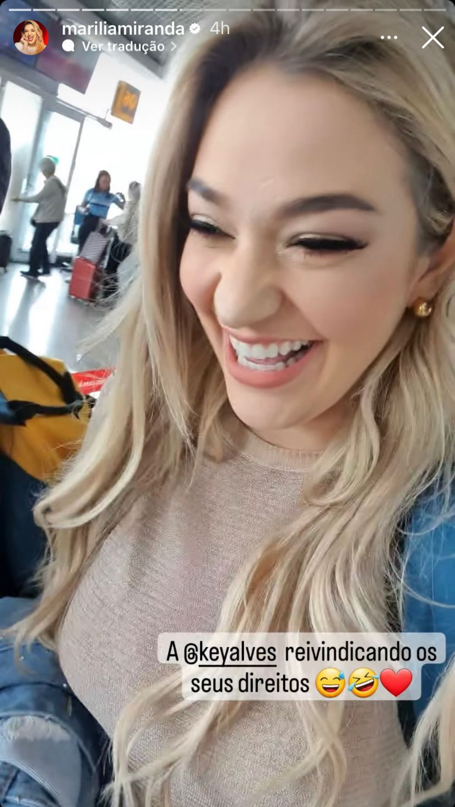 Marília durante sua vinda para o Rio de Janeiro - Reprodução/Instagram