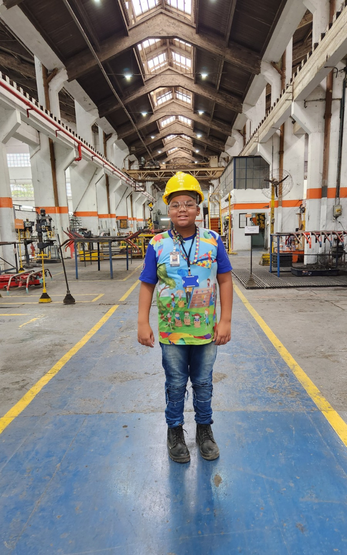 Isaac, de 11 anos, visitou oficina da SuperVia, em Deodoro - Divulga&ccedil;&atilde;o 
