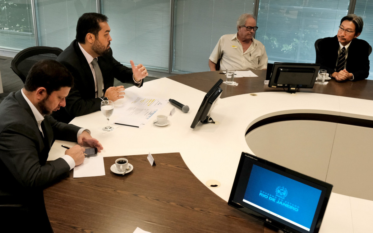 Governador Cl&aacute;udio Castro se re&uacute;ne com executivos da Gumi, empresa japonesa concession&aacute;ria da Supervia, na tarde desta quinta-feira (27)