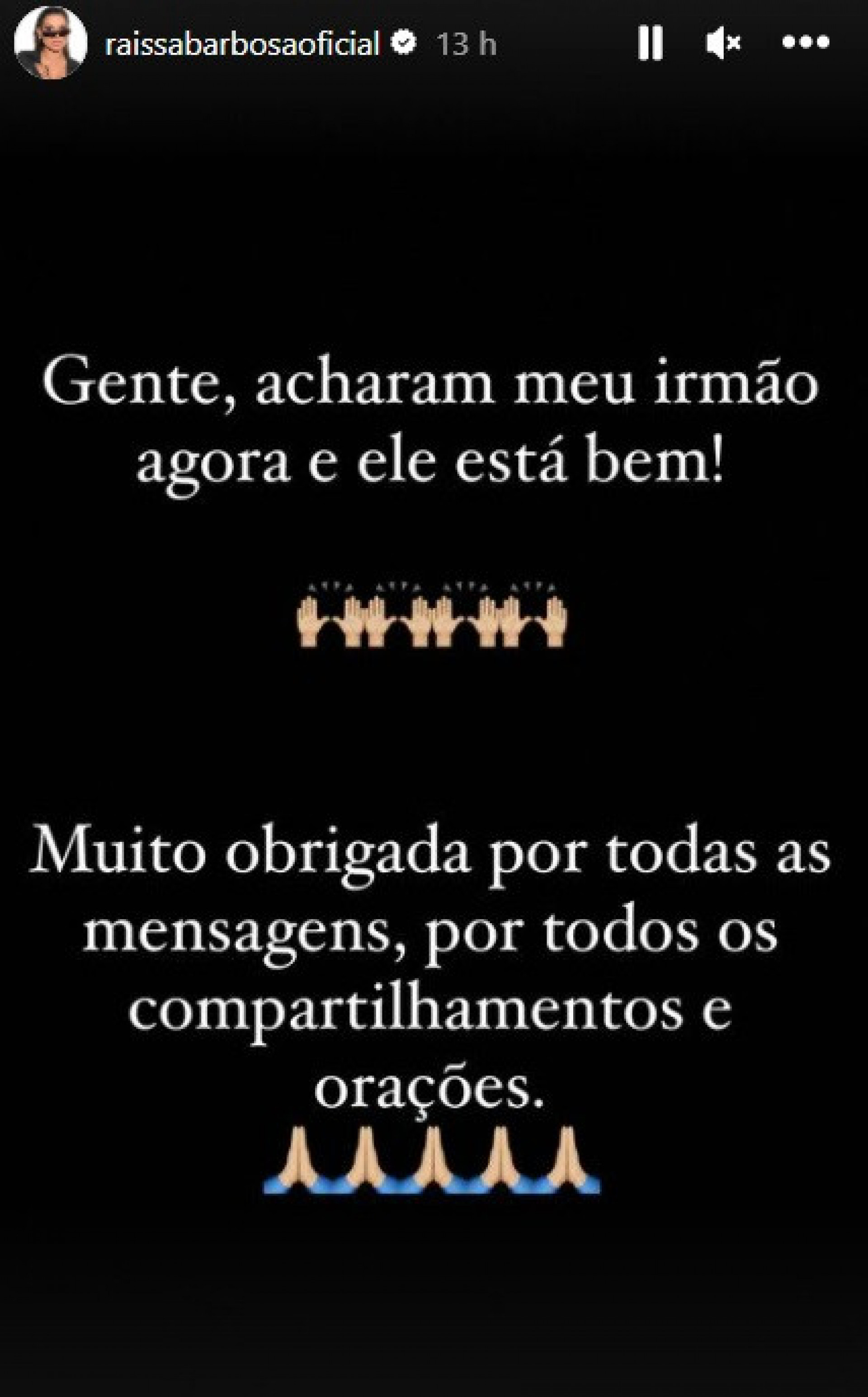 Raissa Barbosa encontra irmão desaparecido - Reprodução de vídeo / Instagram