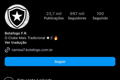 Botafogo tranca perfil em rede social após 'pegadinha' de rivais