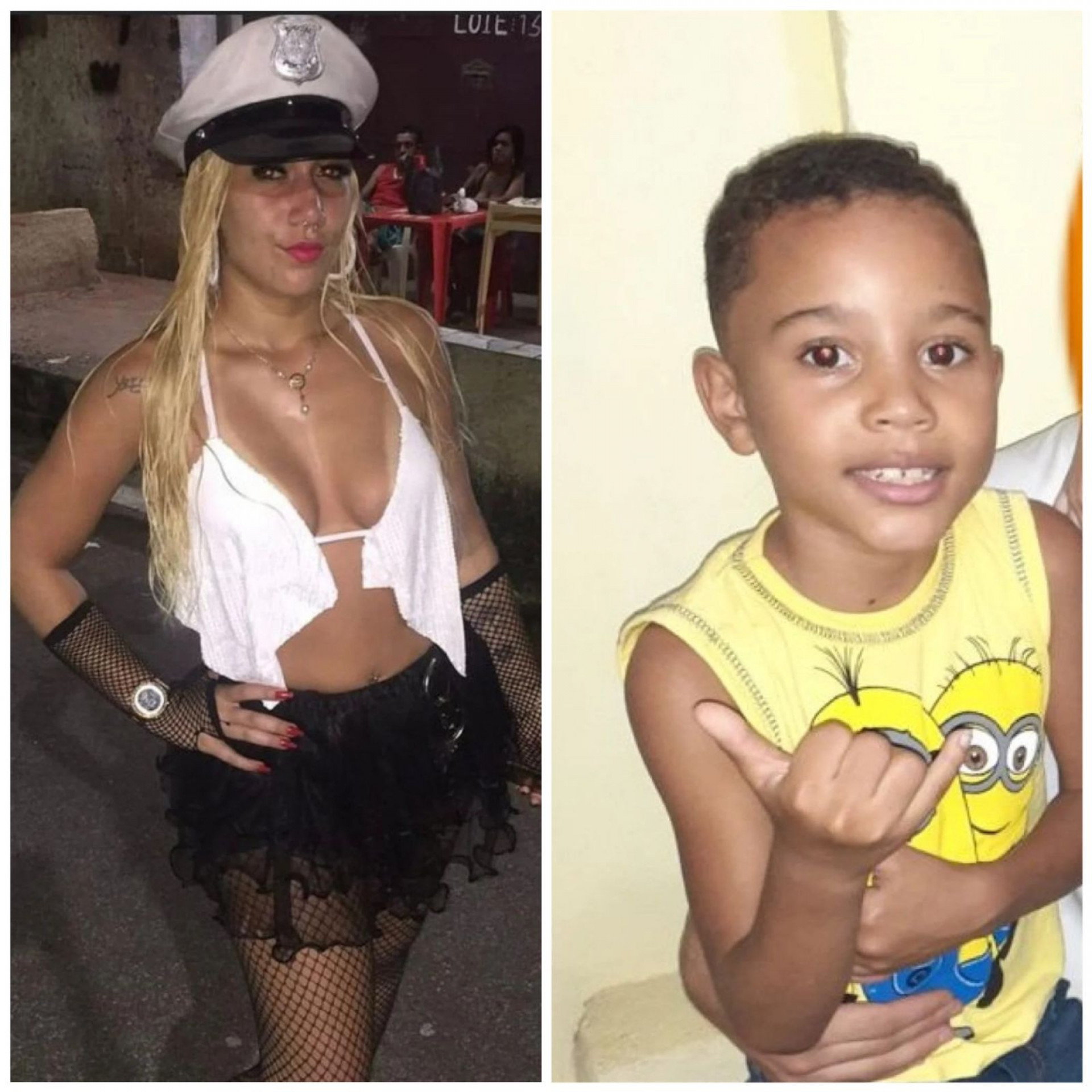 Kailany Cristina (esquerda) e Lohan Samuel (direita) eram irm&atilde;o e morreram ap&oacute;s serem baleados no port&atilde;o de casa no Complexo do Chapad&atilde;o
