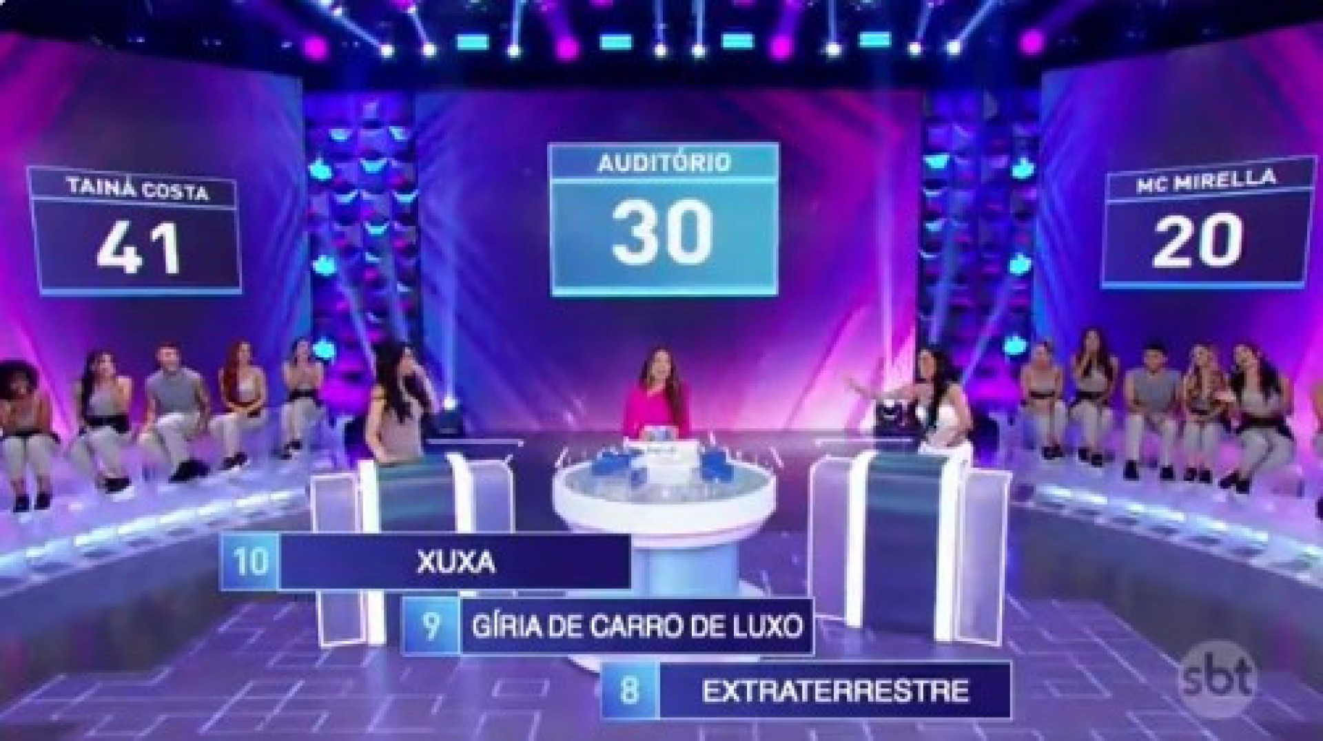 MC Mirella participou do 'Programa Silvio Santos' ao lado de Tainá Costa - Reprodução/SBT