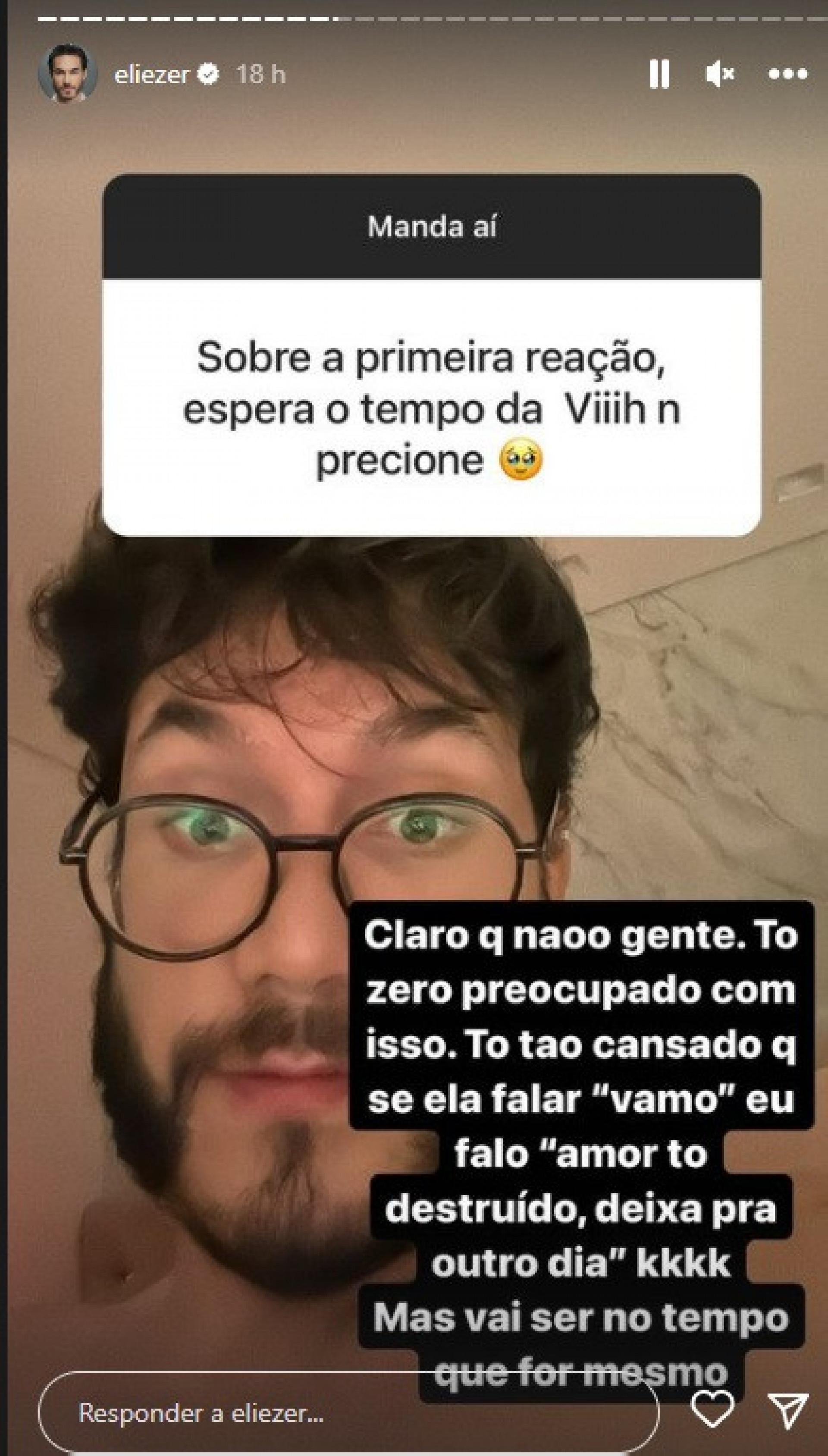 Eliezer comenta vida íntima com Viih Tube - Reprodução do Instagram