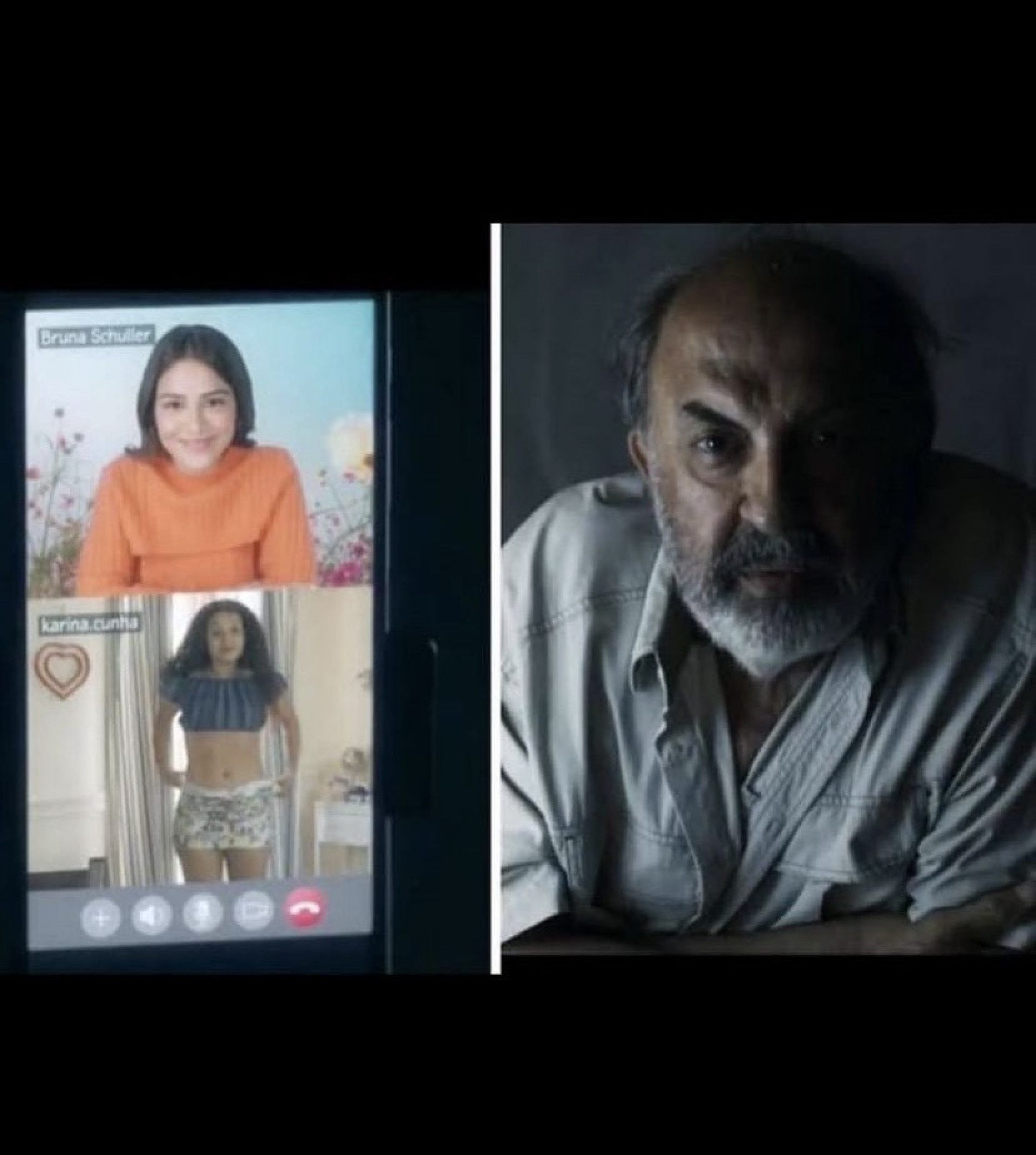 Ped&oacute;filo vivido por Claudio Tovar em 'Travessia' usa a imagem de Bruna Schuler (Giullia Buscacio) para enganar suas v&iacute;timas - Reprodu&ccedil;&atilde;o Internet