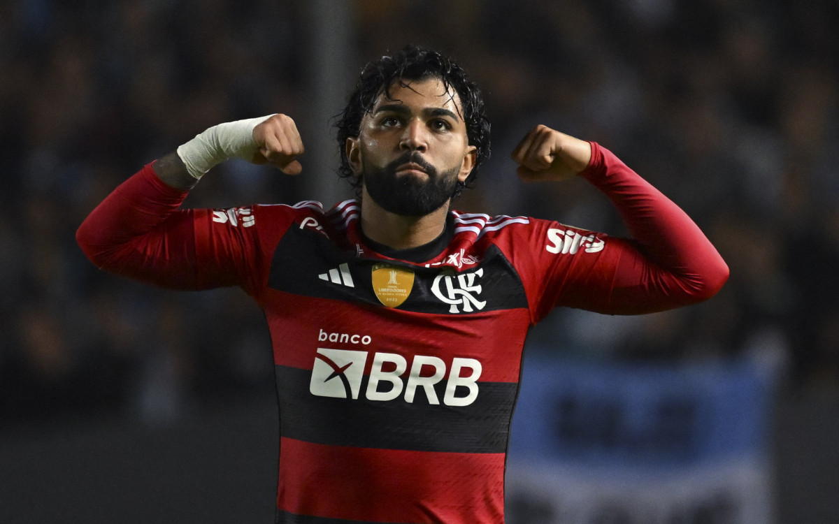 Gabigol comemora gol hist&oacute;rico pelo Flamengo