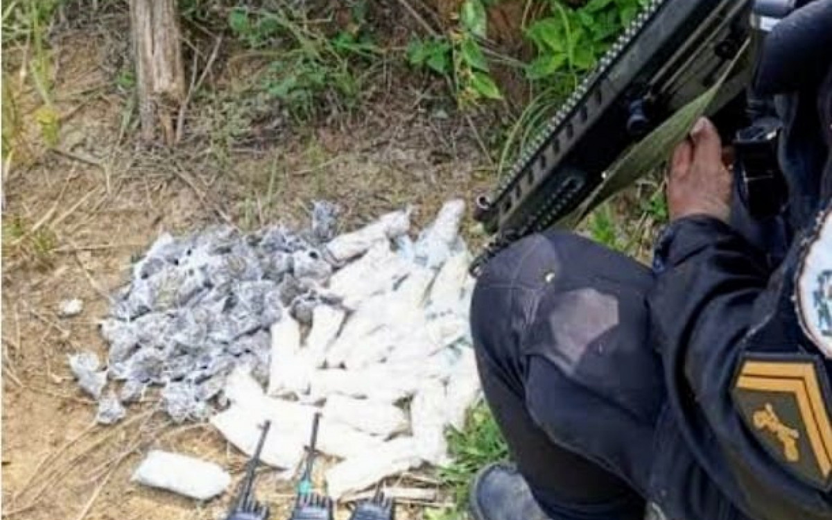 Drogas apreendidas pela PM.