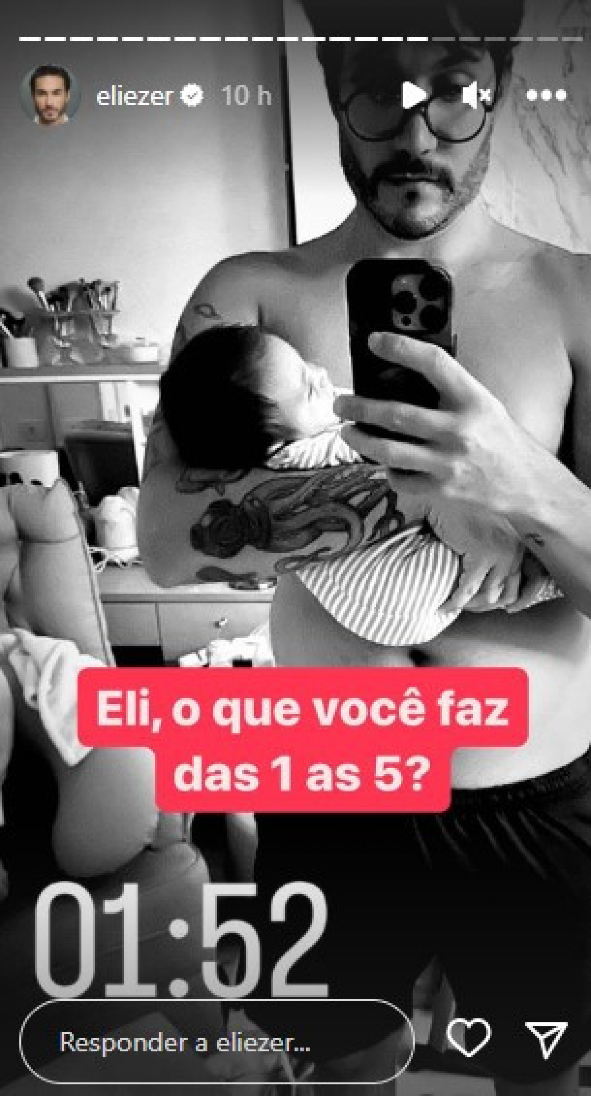 Eliezer posta registro ao lado da filha Lua Di Felice - Reprodução/Instagram