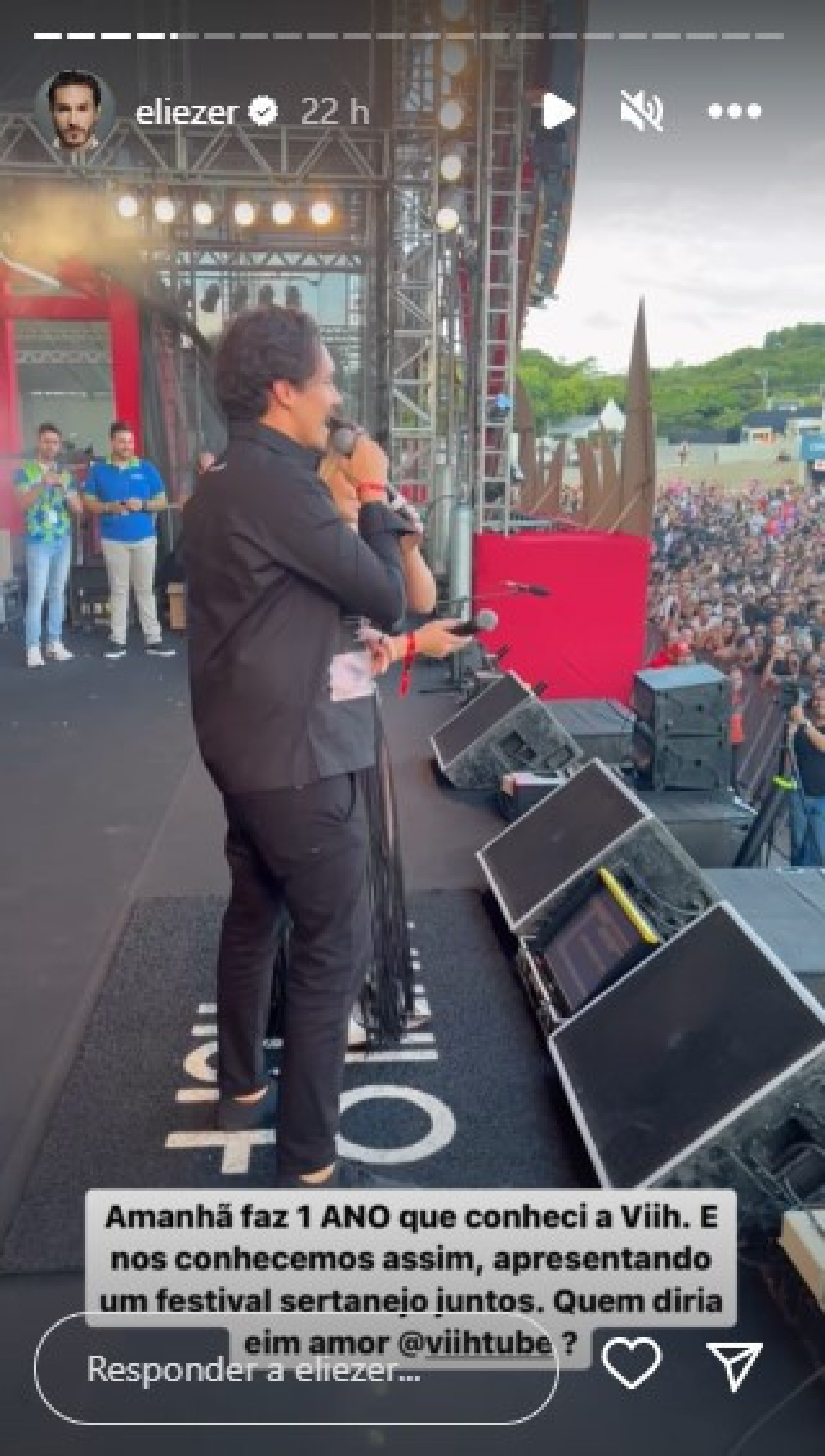 Eliezer relembra momento em que conheceu Viih Tube - Reprodução/Instagram