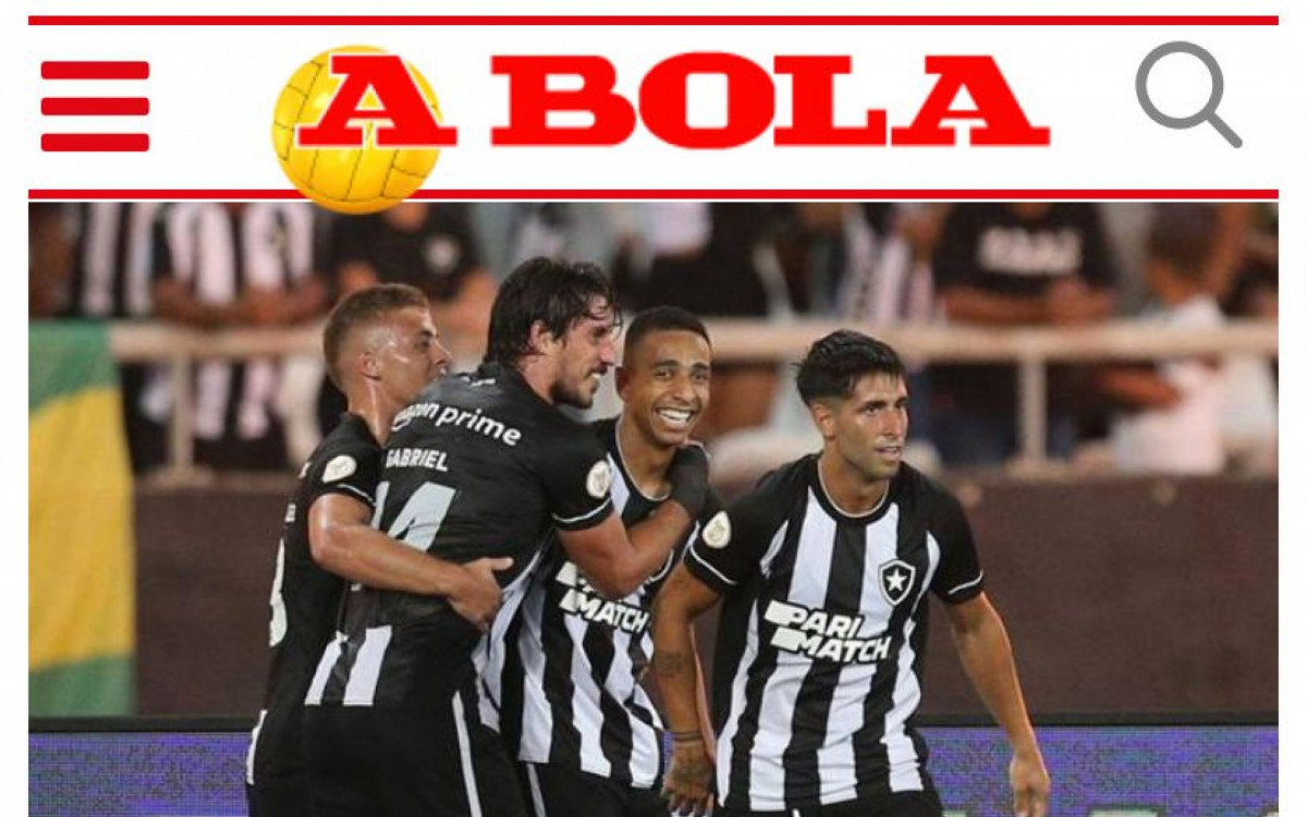 Luís Castro, do Botafogo, em destaque no jornal português 'A Bola' 