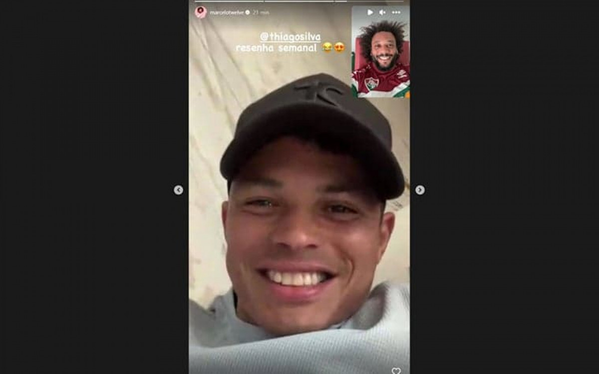 Marcelo e Thiago Silva em videochamada