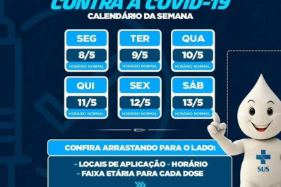 Calendário de vacinação contra a Covid-19 desta semana em Meriti