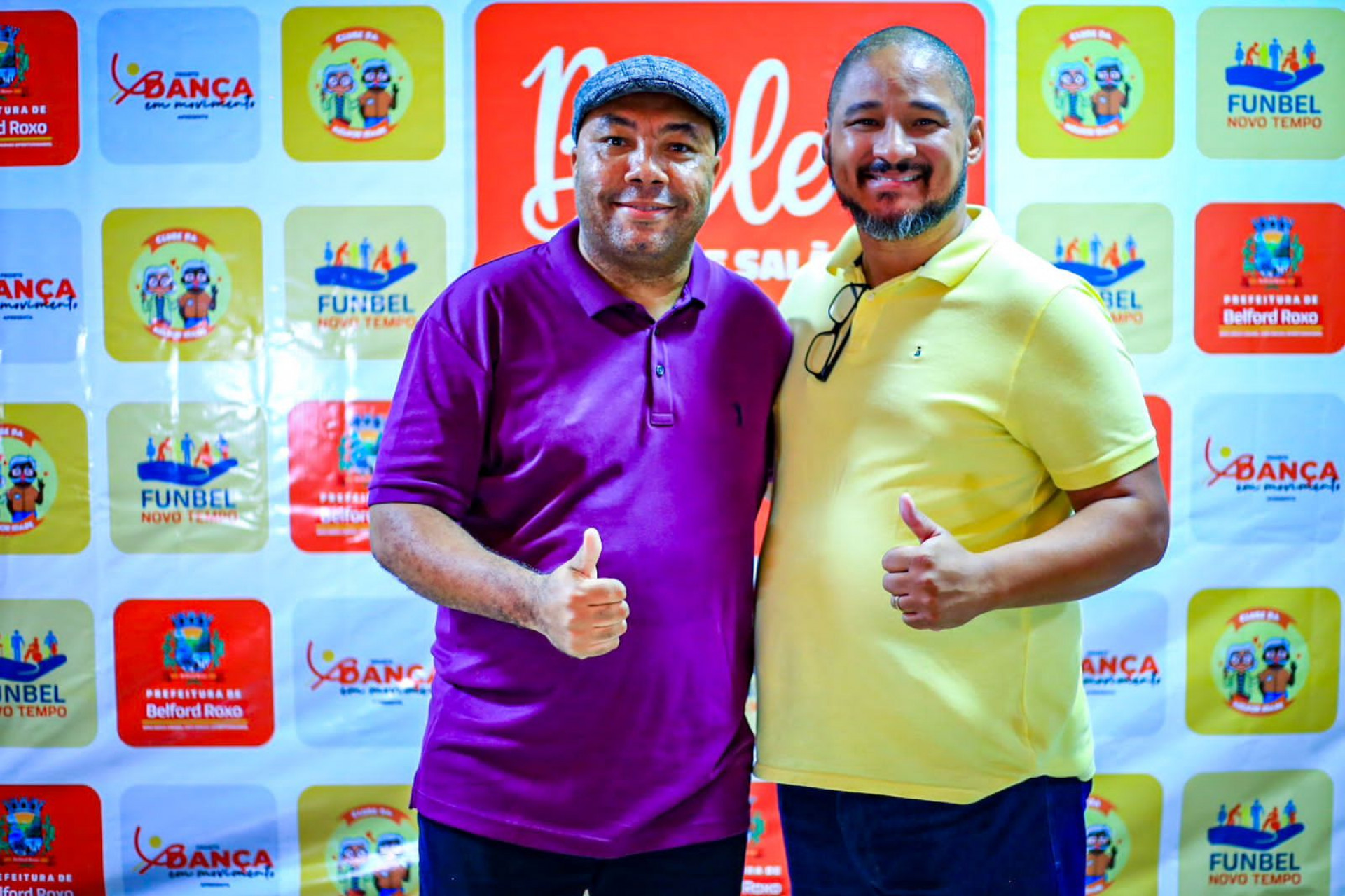 O vice-presidente da Funbel, Adriano Floriano, e o presidente Ronaldo Anquieta elogiaram o baile - Rafael Barreto / PMBR