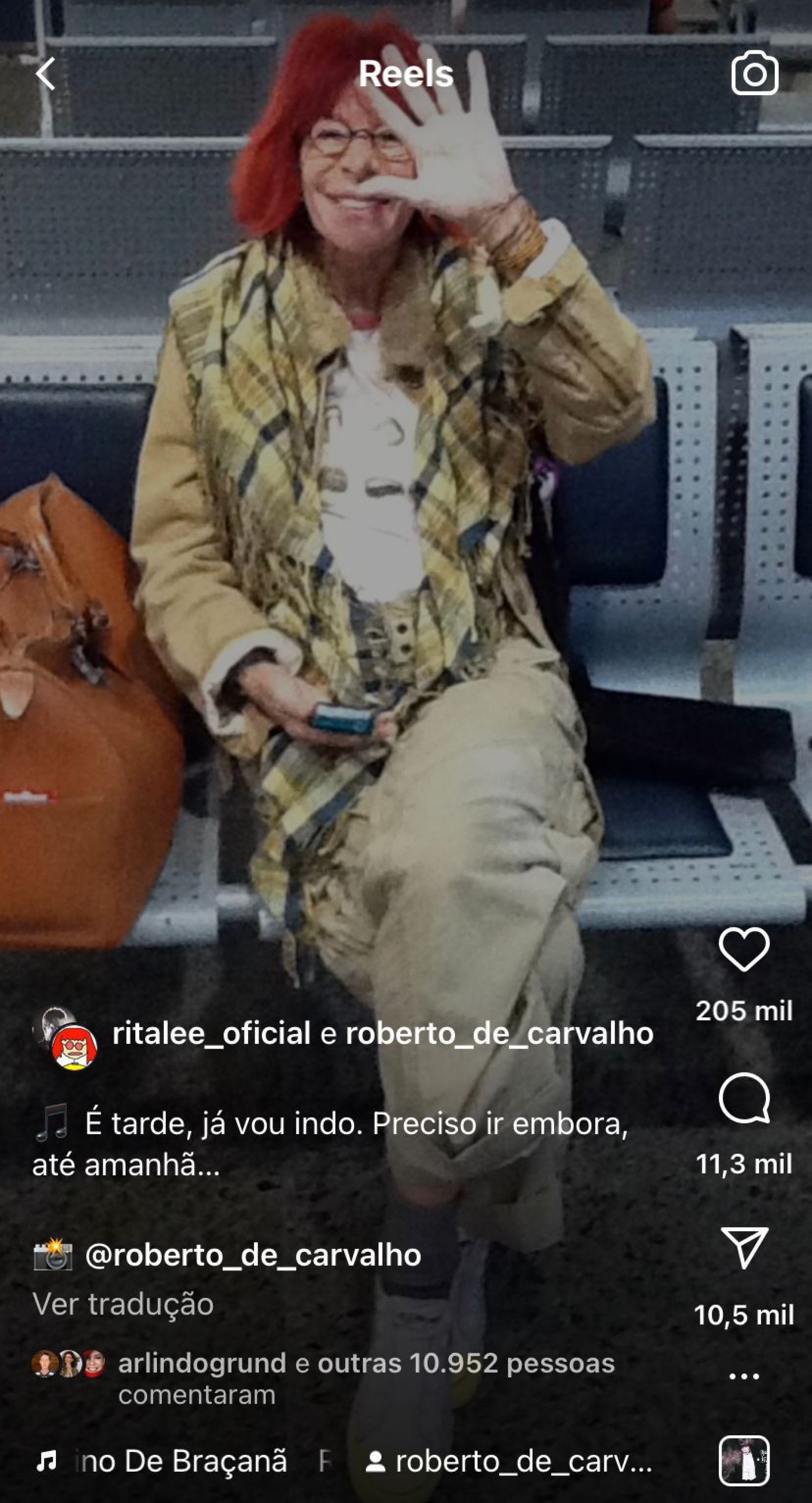 Roberto de Carvalho publicou homenagem para Rita Lee - Reprodução/Instagram
