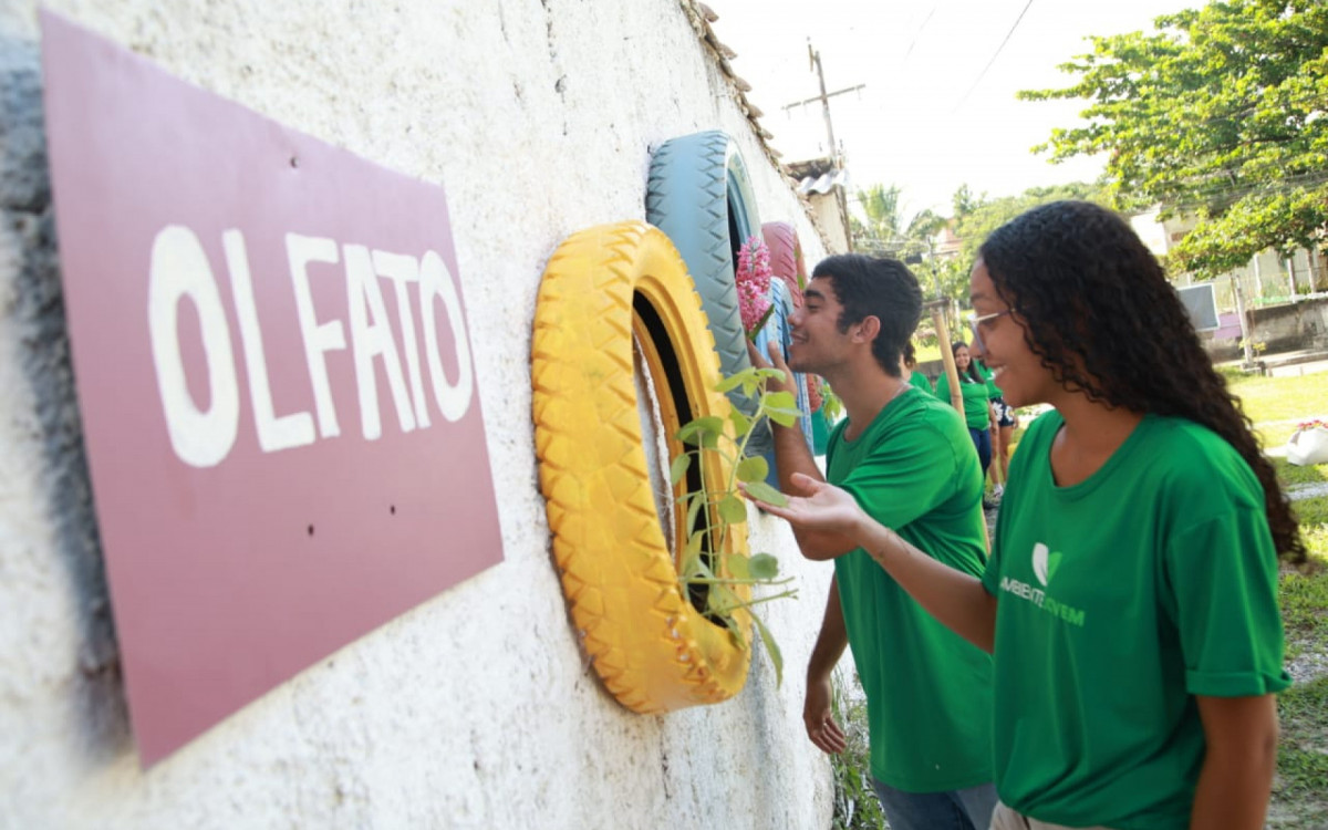 O jardim sensorial é um projeto de intervenção comunitária sustentável