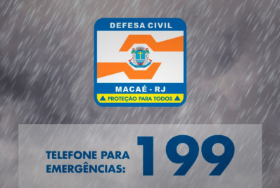 Alerta Defesa Civil: chuvas fortes em Macaé