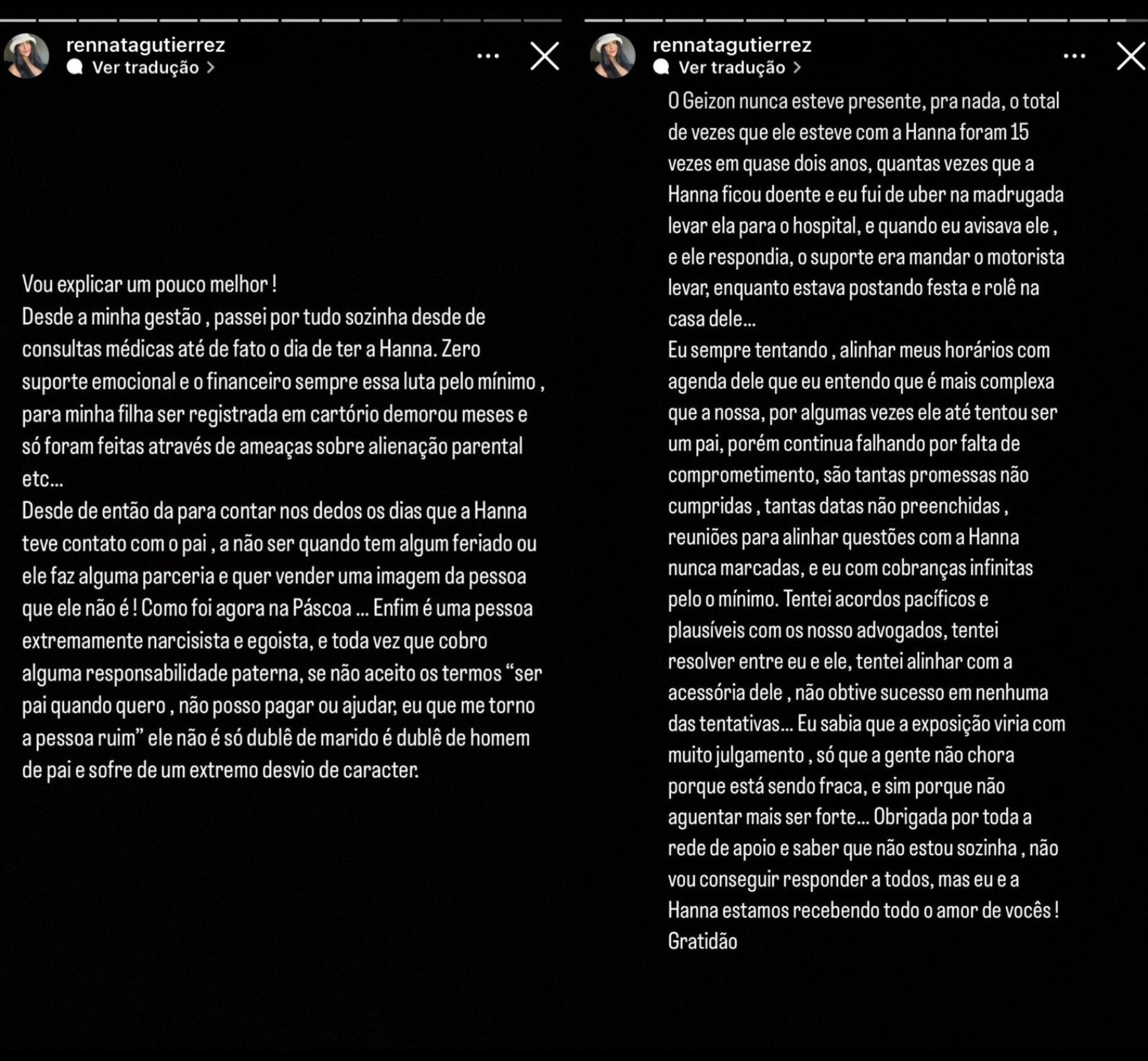 Renata Gutierrez reclama da ausência do cantor Xamã na vida da filha  - Reprodução/Instagram