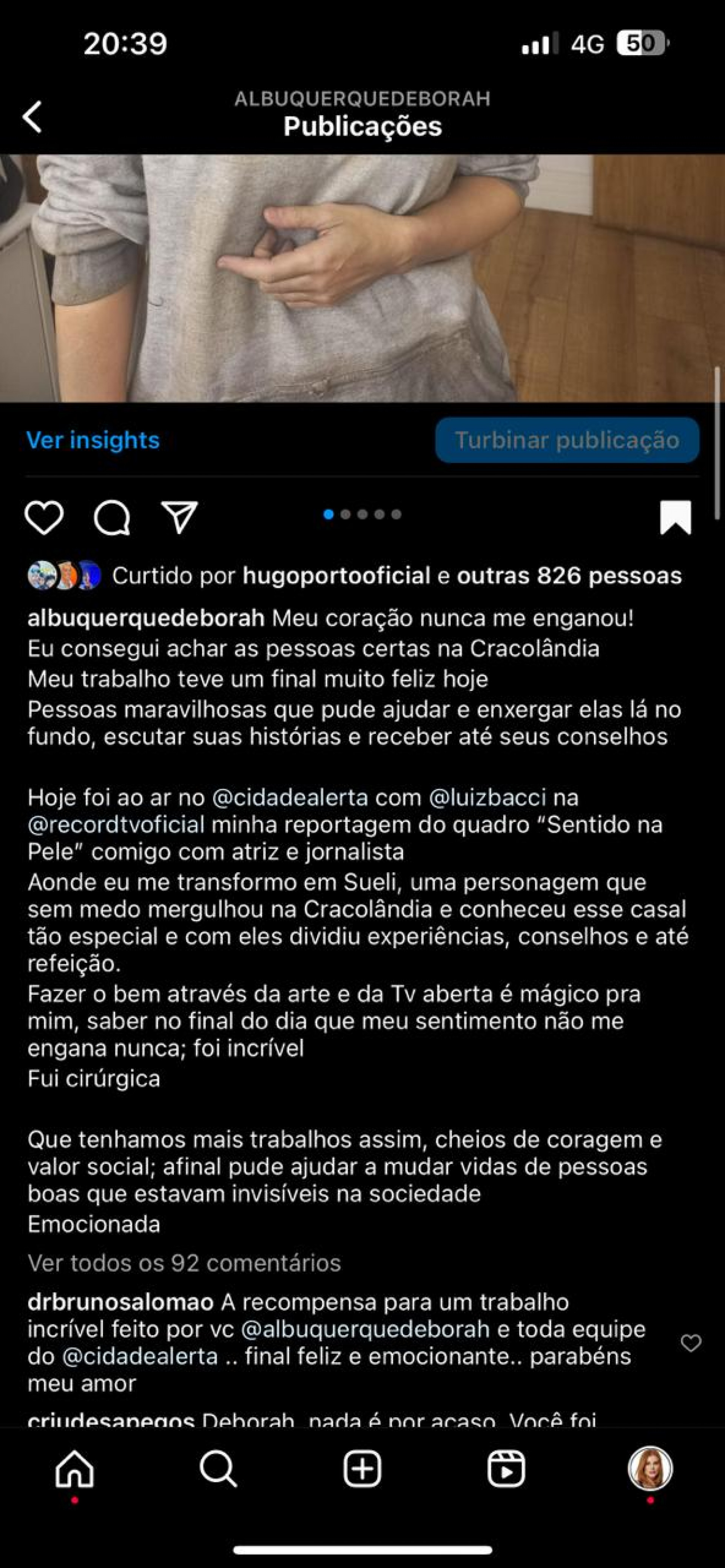 Deborah Albuquerque resgata moradores de rua na Cracolândia em SP - Foto reprodução internet