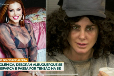 Deborah Albuquerque aceita desafio e vive forte experiência com moradores de rua em São Paulo