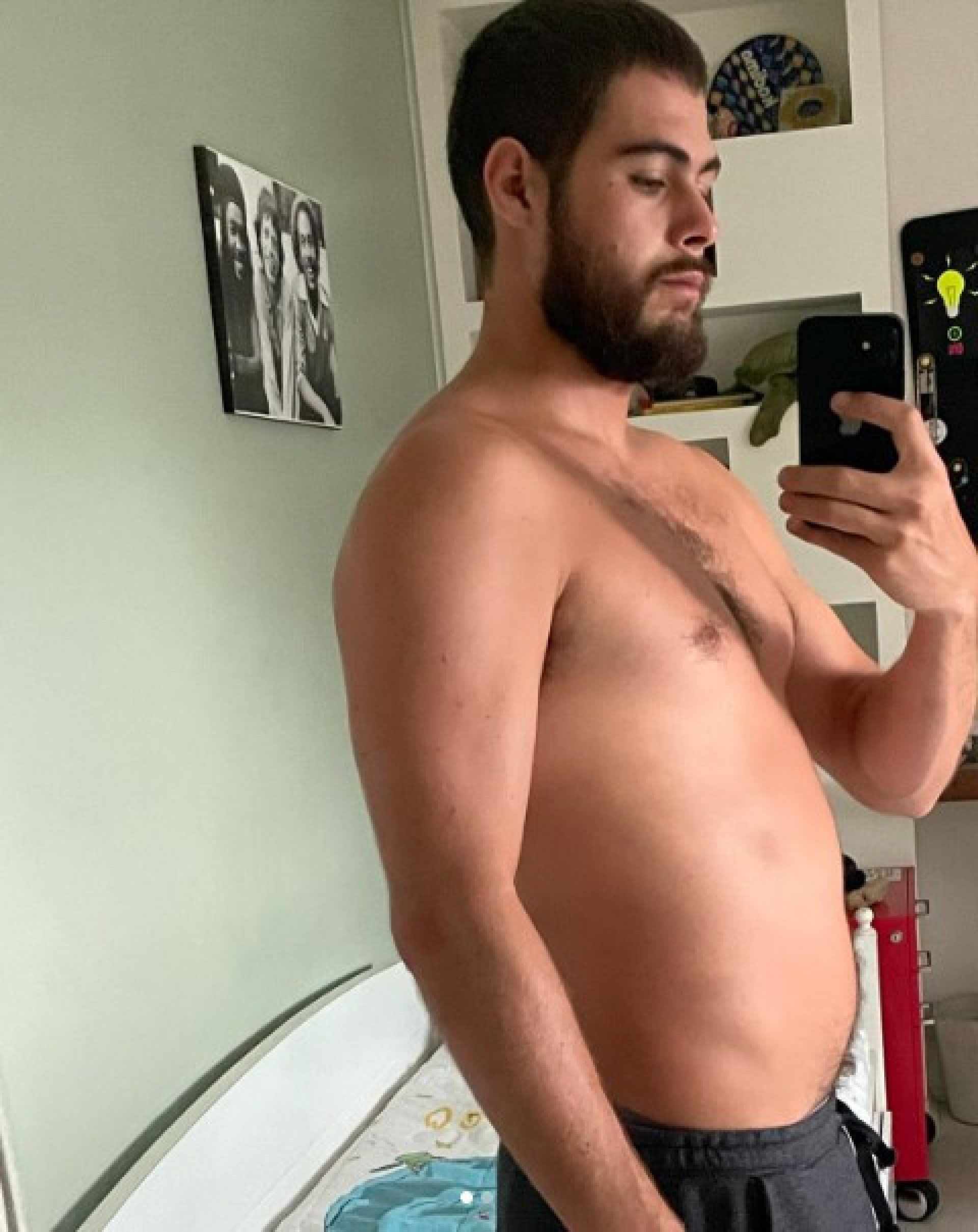 Rafa Vitti compartilhou com os seguidores como estava antes de iniciar a rotina de exercícios - Reprodução/Instagram