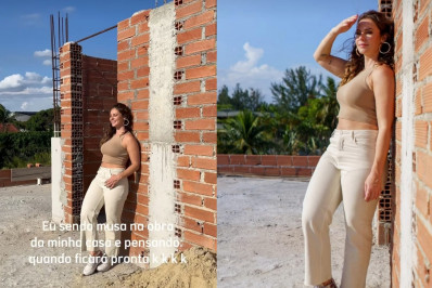 Paolla Oliveira realiza ensaio fotográfico em meio as obras de sua nova casa
