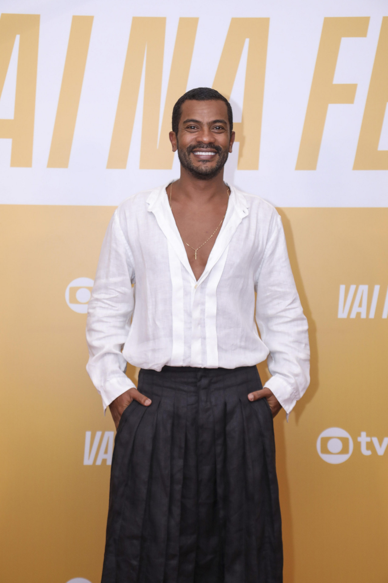 Samuel de Assis na festa de lançamento de 'Vai na Fé' - Globo/Manoella Mello