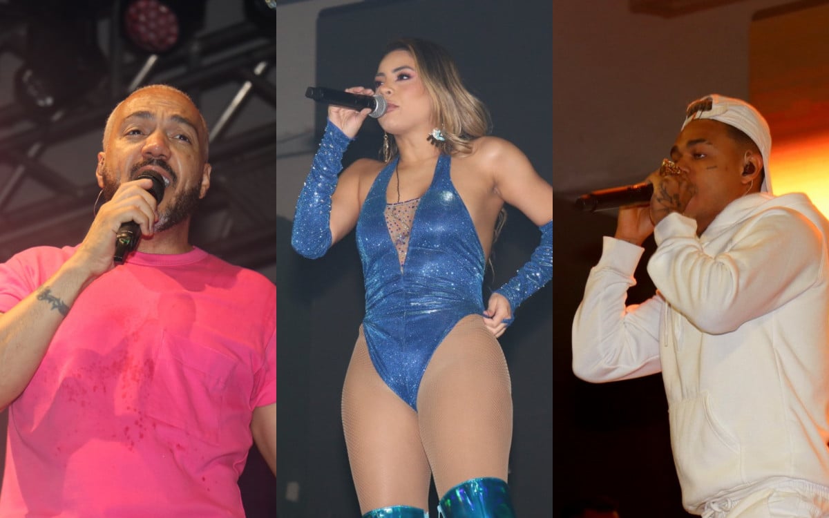 Belo, Lexa e MC Cabelinho se apresentaram na quadra da Mocidade - Rogério Fidalgo / Ag. News