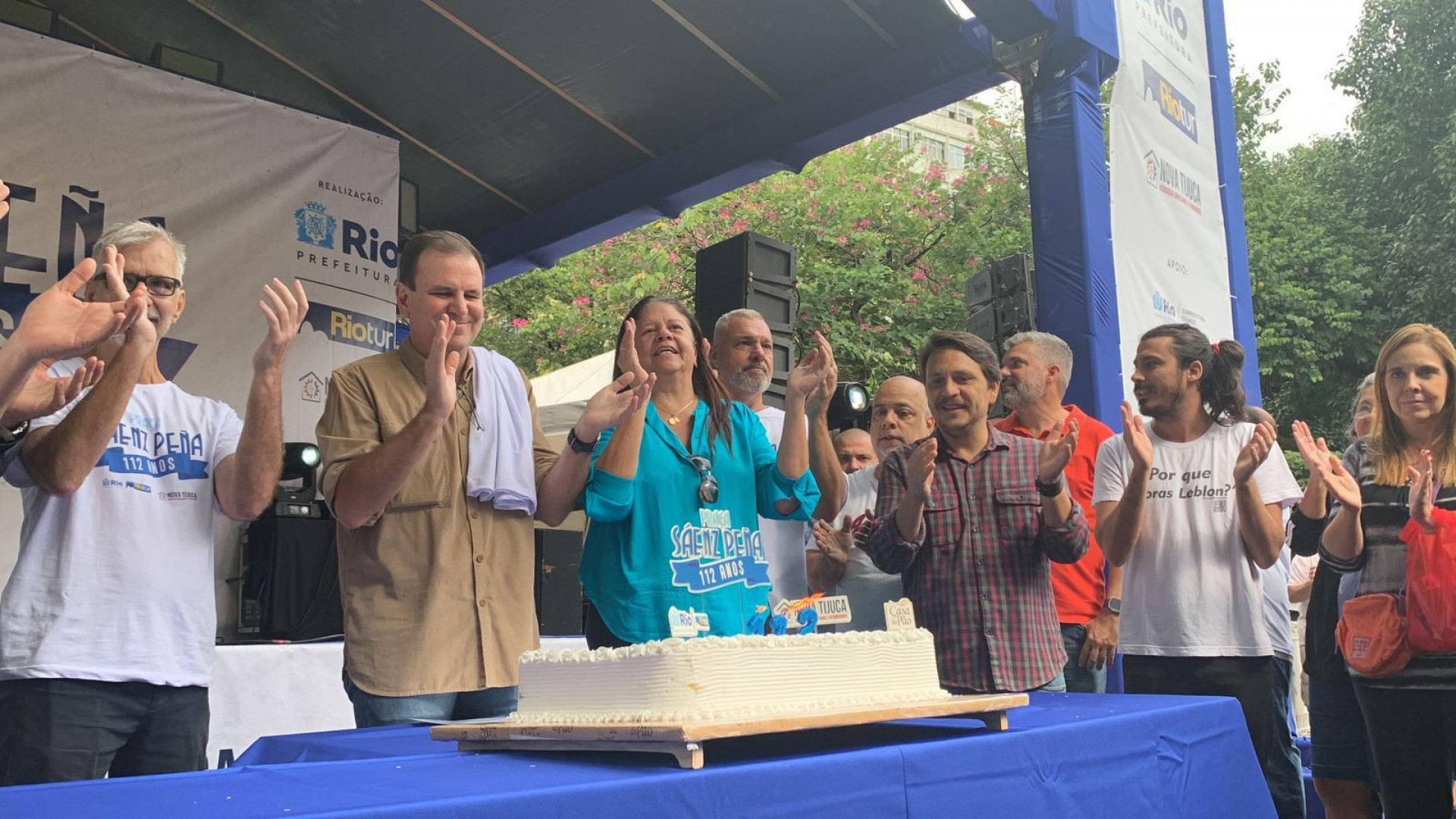Aniversário da Praça Sáenz Peña teve parabéns e bolo para comemoração - Divulgação / Prefeitura do Rio