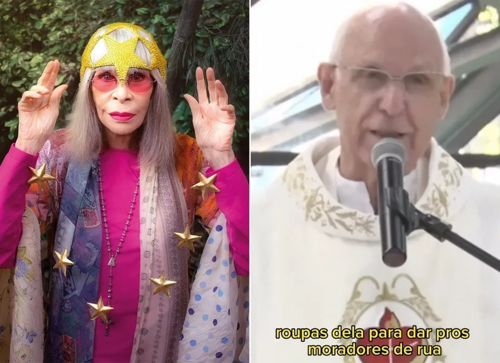 Rita Lee e padre Julio Lancellotti - Reprodução / Instagram