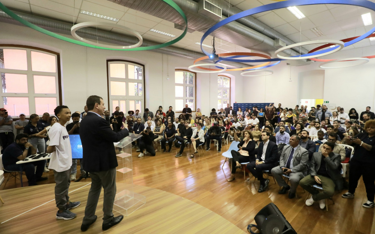 Prefeito Eduardo Paes participou de evento para o lançamento da primeira arena pública de games do Brasil - Divulgação / Marcos de Paula / Prefeitura do Rio