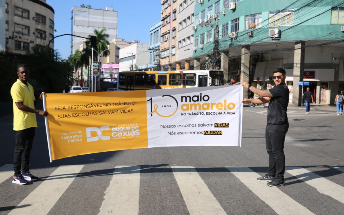 Caxias inicia campanha do Maio Amarelo - Divulgação