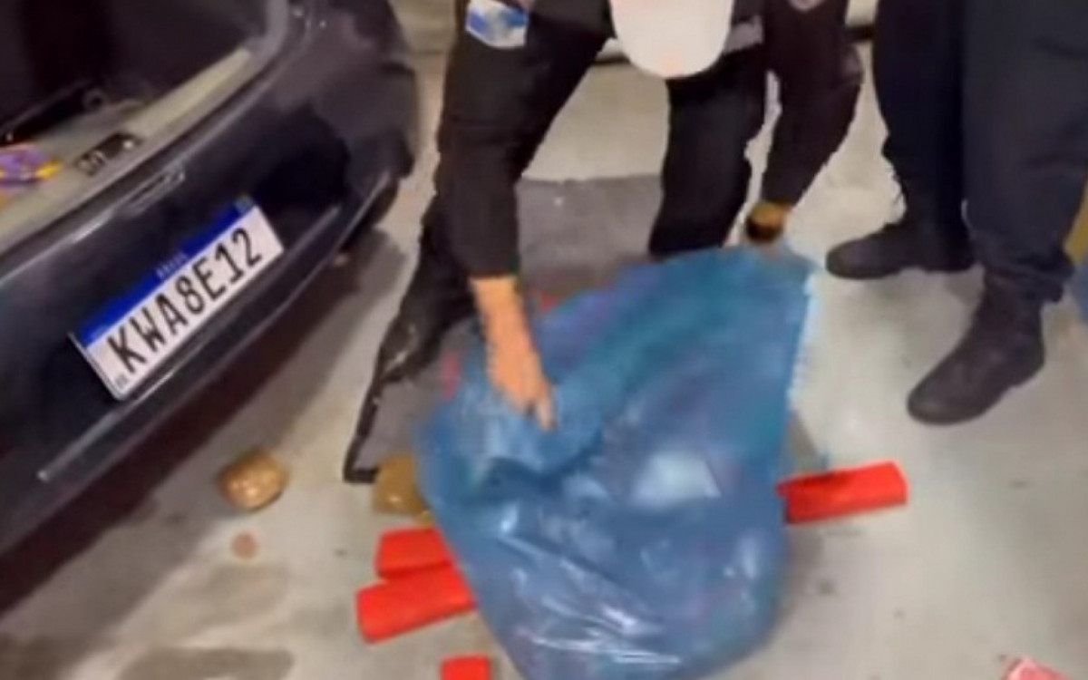 Sacos de lixo e de mercado escondiam as drogas