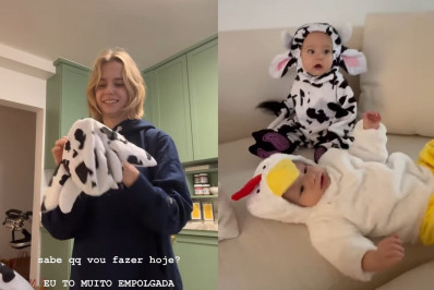 Momento fofura! Isabella Scherer mostra os gêmeos fantasiados