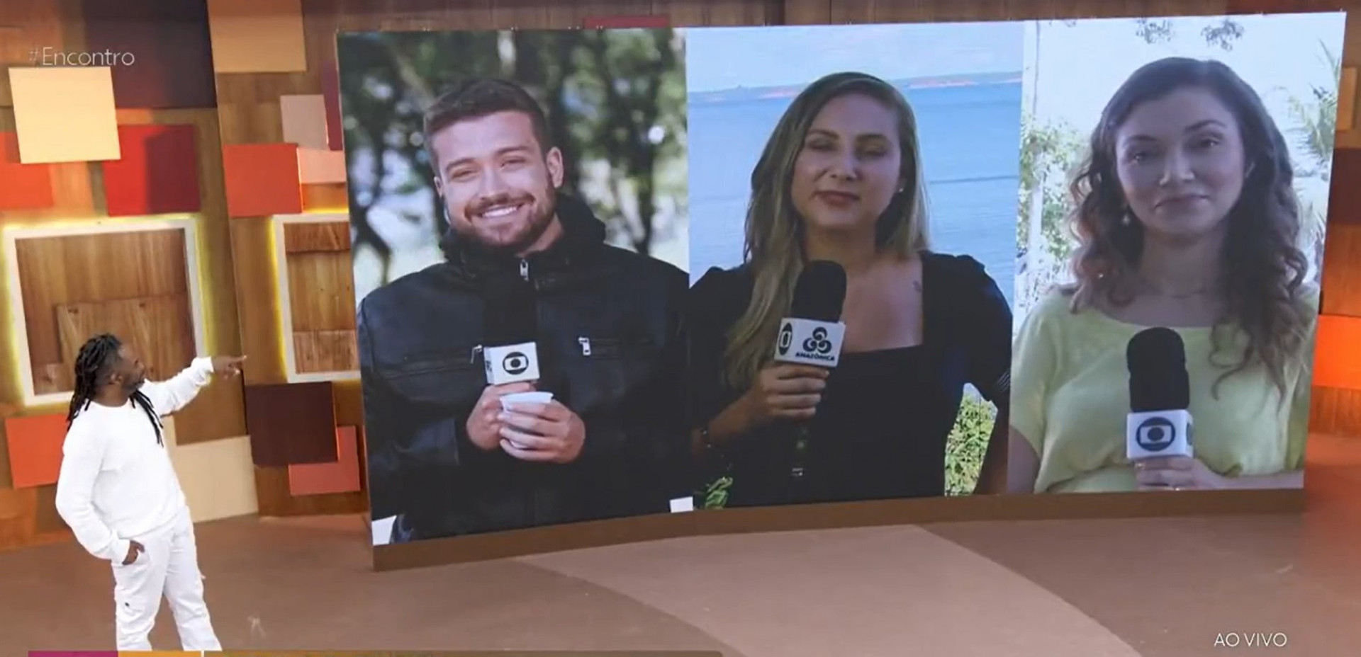 Patrícia Poeta chama Thiago Rasera de bonitão durante o 'Encontro' - Reprodução de vídeo / TV Globo