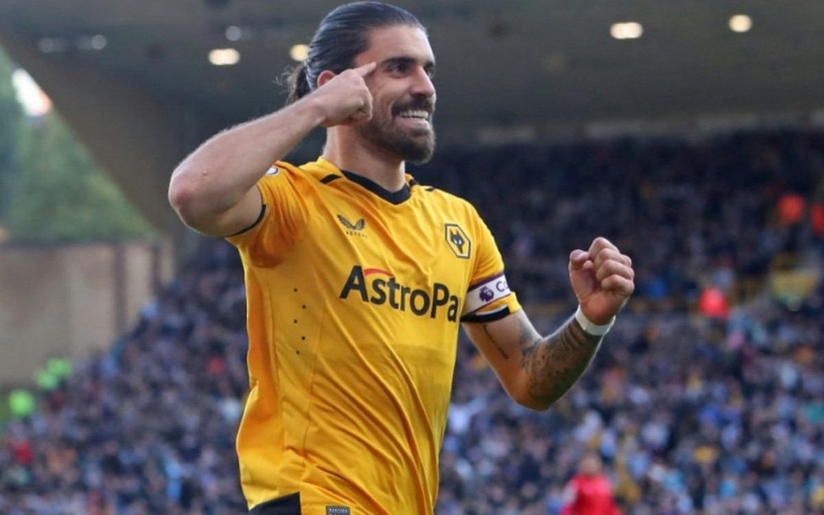 R&uacute;ben Neves comemorando gol pelo Wolverhampton